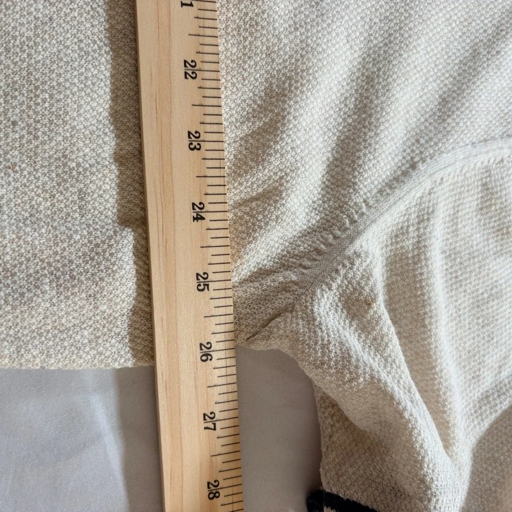 Banana Republic Polo Shirt Mens XXL Beige Silk Linen Blend Knit Short Sleeve